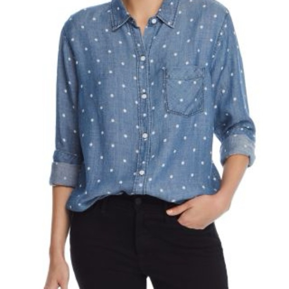 Rails Blue Polka Dot Women's Top - Picture 3 of 10